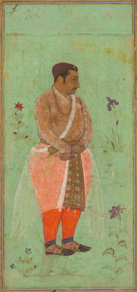 Detail of Portrait of Suraj Singh Rathor, Raja of Marwar and Maternal Uncle of Shah Jahan…, c. 1600 by Bishandas (attributed to)