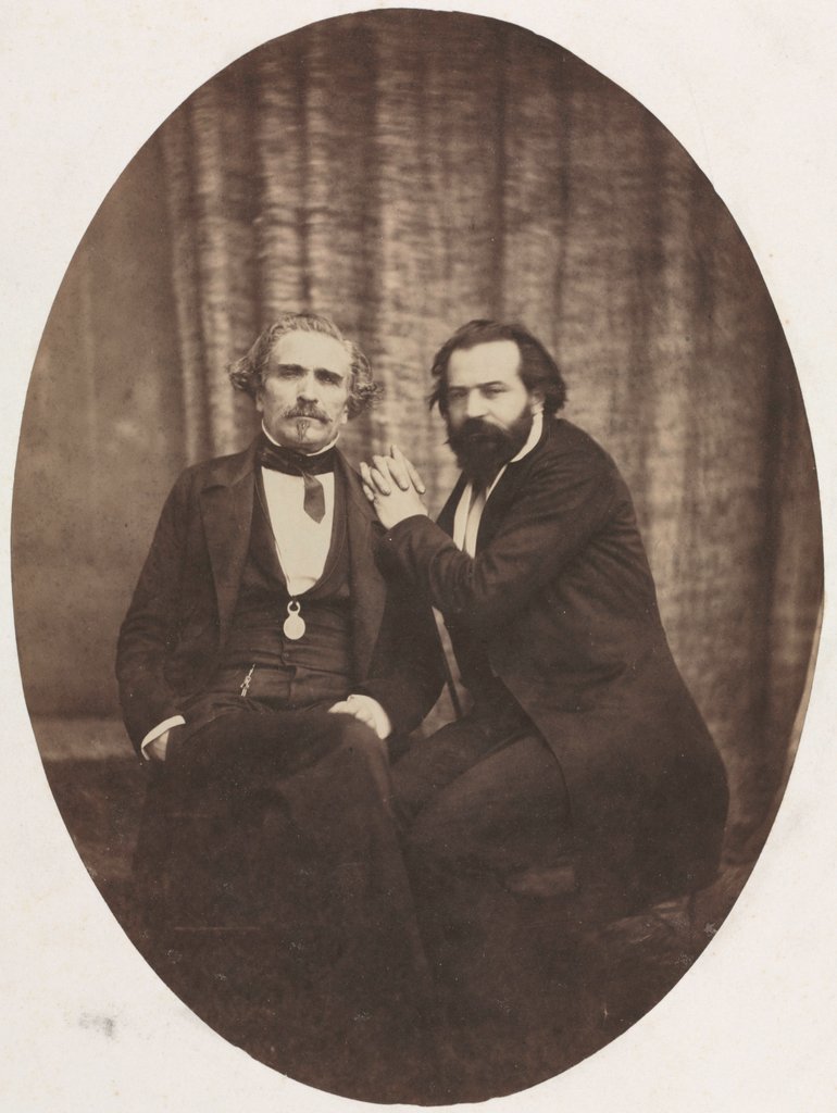Detail of Portrait of the Actor Pierre Bocage and Friend, c. 1860 by Eugène Colliau