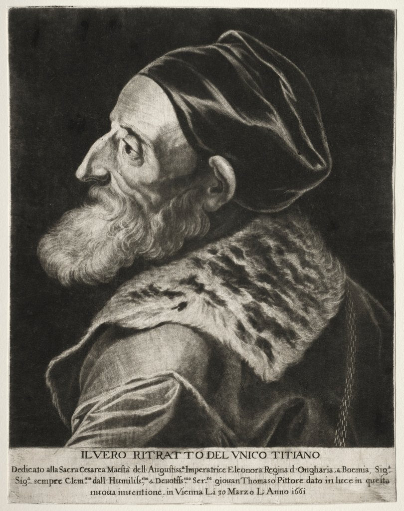 Detail of Portrait of Titian, 1661 by Jan Thomas