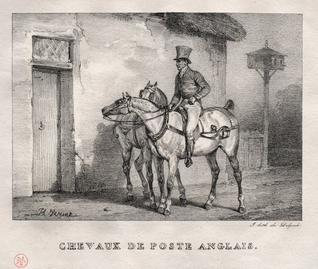 Detail of Postal Horses, 1823 by Horace Vernet