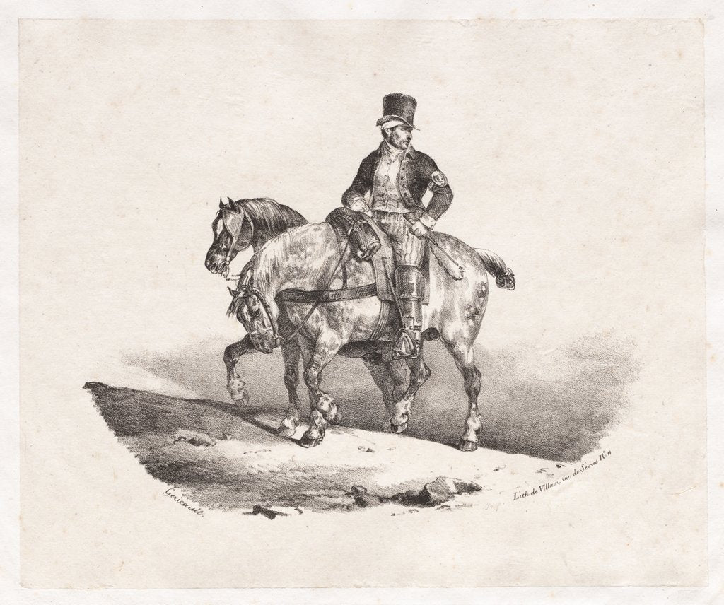 Detail of Postman or Two Harnessed Horses, 1823 by Théodore Géricault; Gihaut