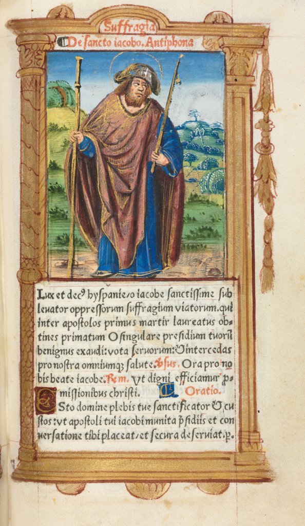 Detail of Printed Book of Hours: fol. 100r, St. James the Greater, 1510 by Guillaume Le Rouge