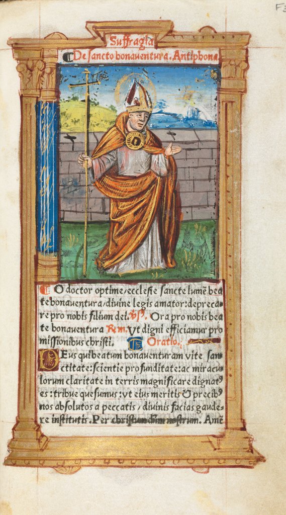 Detail of Printed Book of Hours: fol. 107r, St. Bonaventura, 1510 by Guillaume Le Rouge