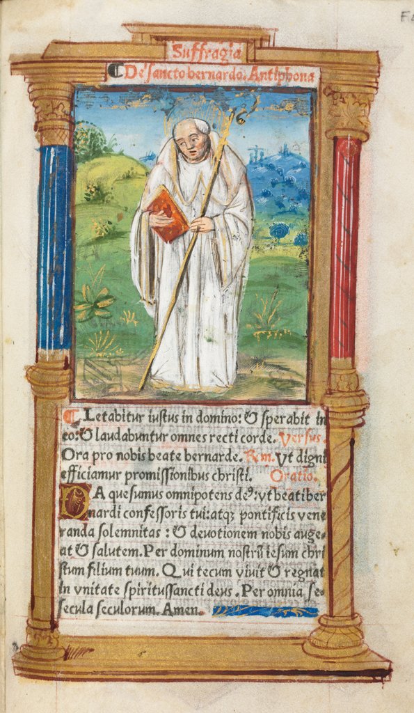 Detail of Printed Book of Hours: fol. 108r, St. Bernard of Clairvaulx, 1510 by Guillaume Le Rouge