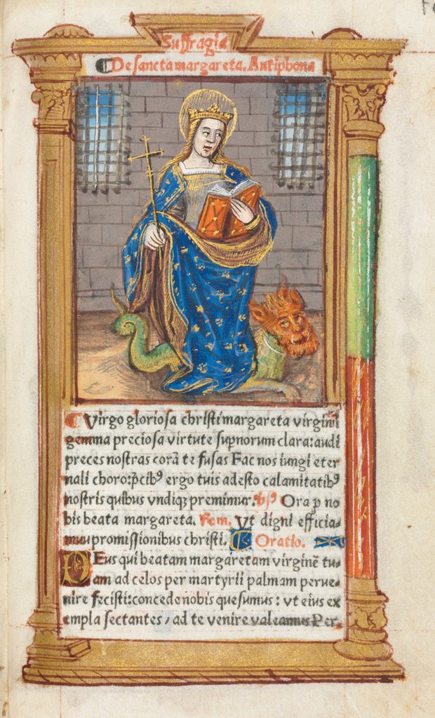 Detail of Printed Book of Hours: fol. 110r, St. Margaret, 1510 by Guillaume Le Rouge