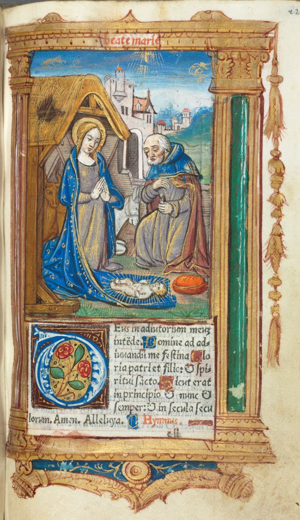 Detail of Printed Book of Hours: fol. 34r, The Nativity, 1510 by Guillaume Le Rouge