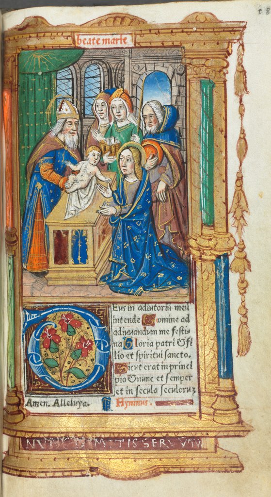 Detail of Printed Book of Hours: fol. 40r, Presentation in the Temple, 1510 by Guillaume Le Rouge