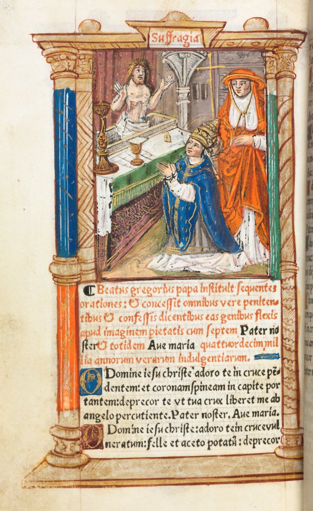 Detail of Printed Book of Hours: fol. 96v, Mass of St. Gregory, 1510 by Guillaume Le Rouge
