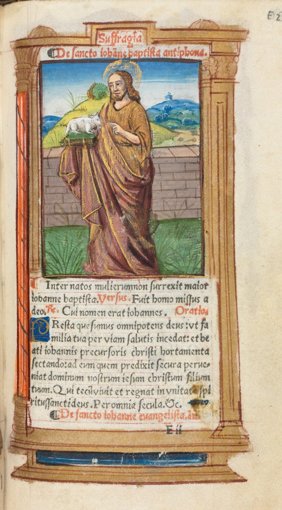 Detail of Printed Book of Hours: fol. 98r, St. John the Baptist, 1510 by Guillaume Le Rouge