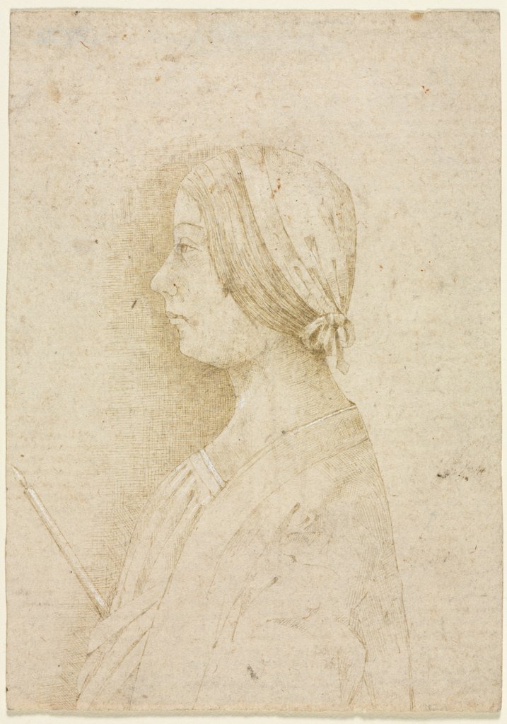 Detail of Profile of a Girl Holding a Candle, 1400s by Unknown