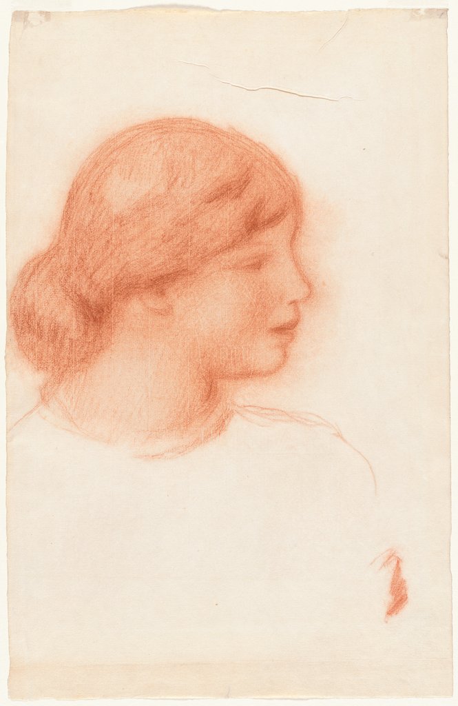 Detail of Profile of a Young Woman, c. 1910 by Pierre-Auguste Renoir