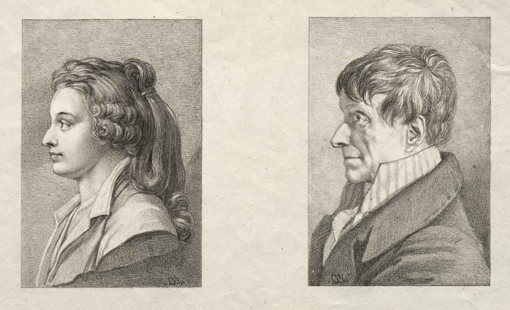 Detail of Profile Portrait of a Woman and a Man by Lorenzo II Quaglio