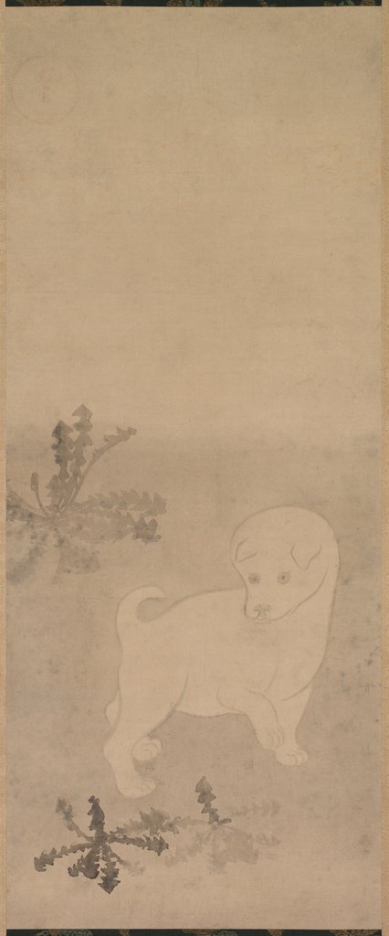 Detail of Puppy with Dandelions, 1600-1640 by Tawaraya S?tatsu