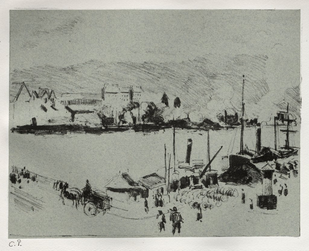 Detail of Quai Boieldieu in Rouen, c. 1896 by Camille Pissarro
