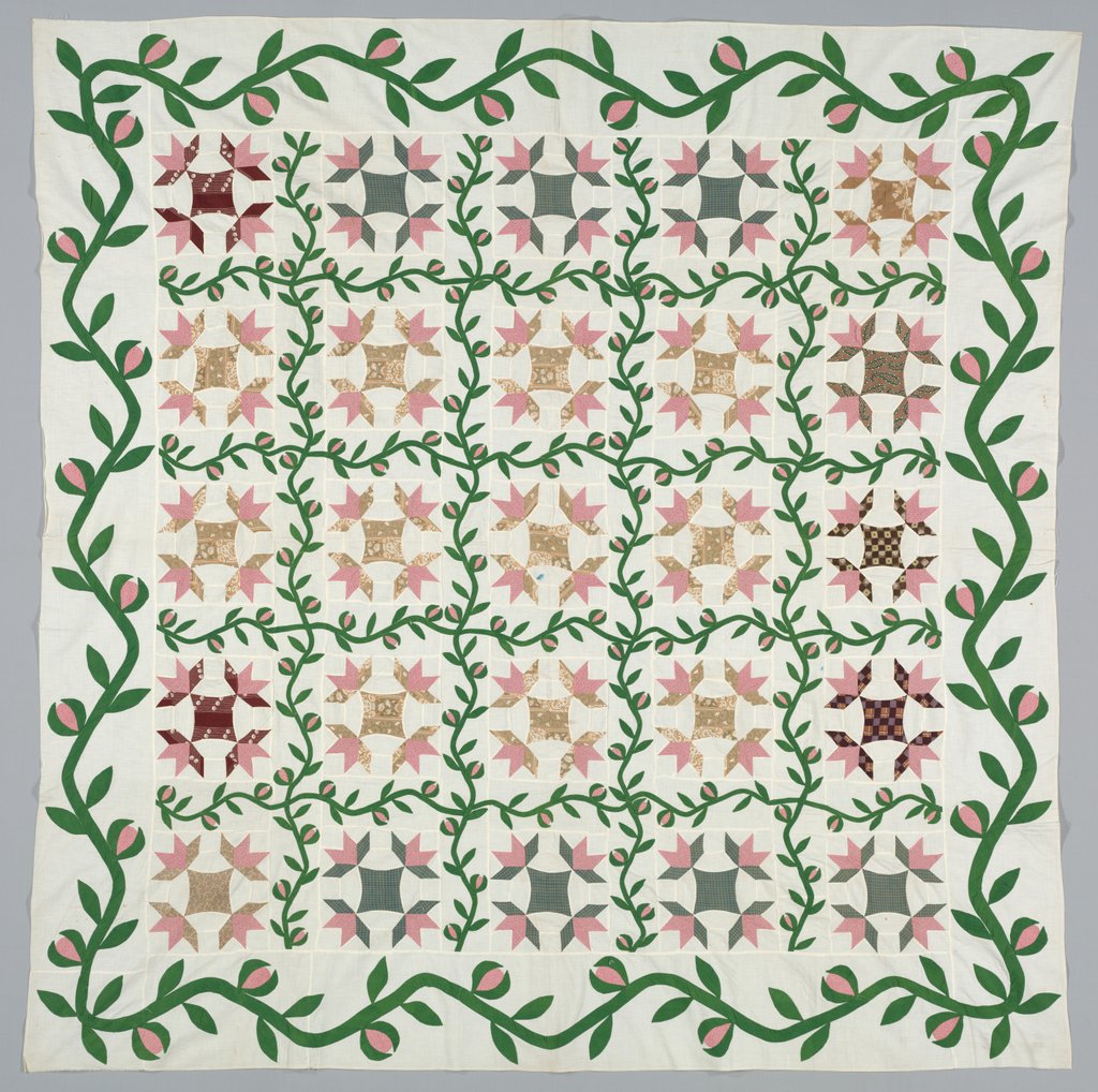 Detail of Quilt Cover, c. 1857 by Unknown