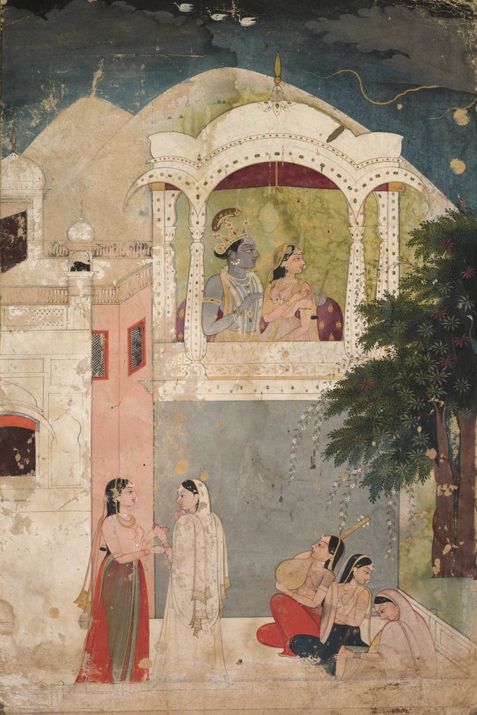 Detail of Radha and Krishna Seated on a Balcony, c. 1760 by Unknown