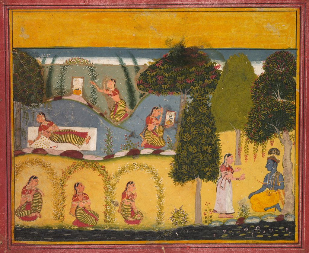 Detail of Radha Awaiting Reconciliation with Krishna, from a Gita Govinda of Jayadeva, c. 1680 by Unknown