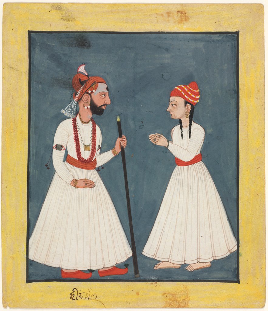 Detail of Raja Shamsher Sen with a Youth, 1760-70 by Unknown