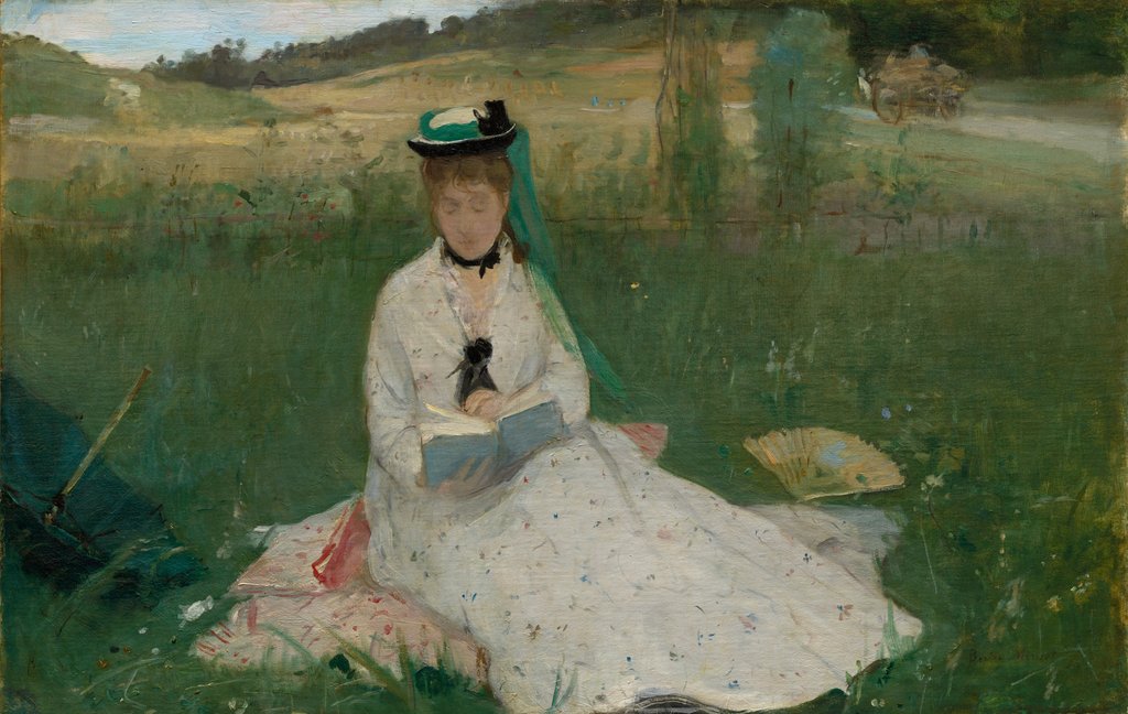 Detail of Reading, 1873 by Berthe Morisot