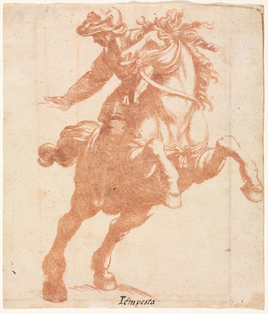 Detail of Rearing Horse and Rider, c. 1600 by Antonio Tempesta (attributed to)