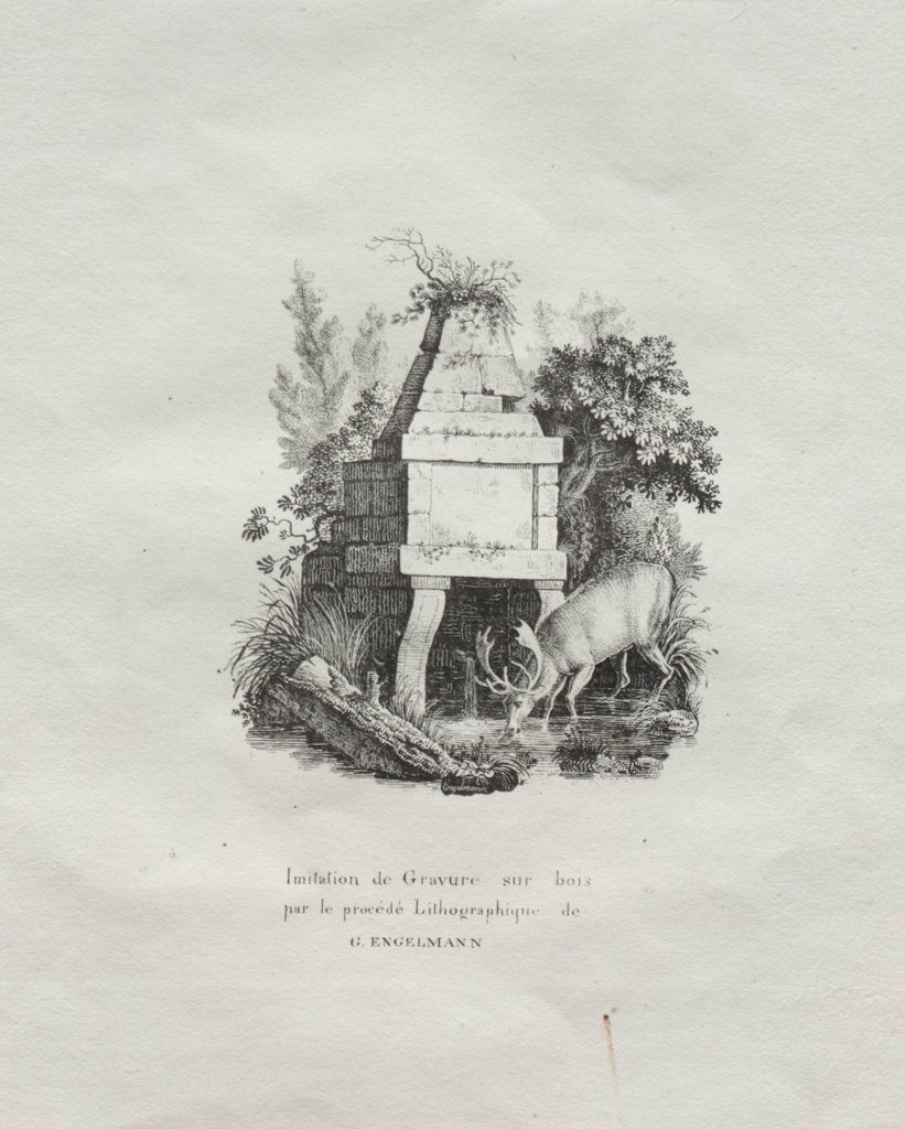 Detail of Receuil dessais lithographiques: Une fontaine imitant la gravure sur bois, c. 1816 by Godefroy Engelmann