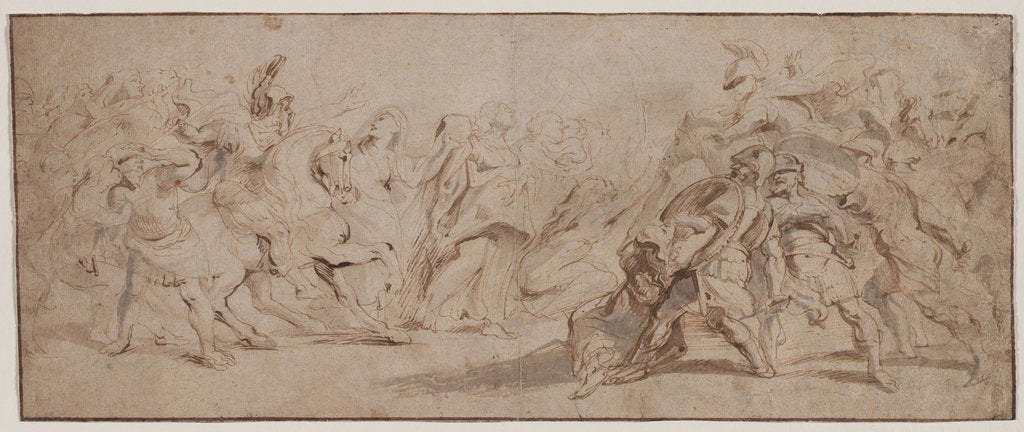 Detail of Reconciliation of the Romans and the Sabines Venus Disarming Mars, Drapery Study by Peter Paul Rubens