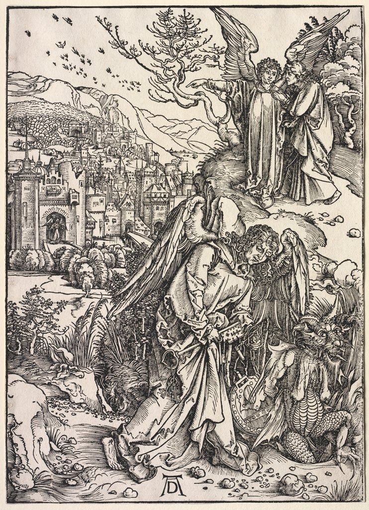 Detail of Revelation of St. John: Angel with the Key of the Bottomless Pit, 1511 by Albrecht Dürer