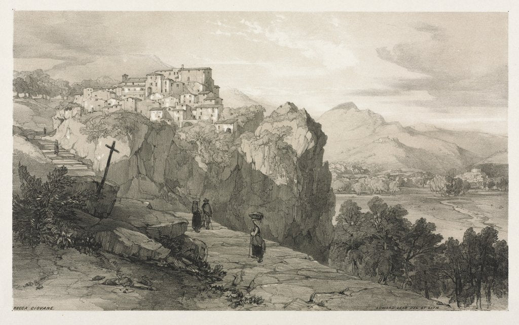Detail of Rocca Giovane by Edward Lear