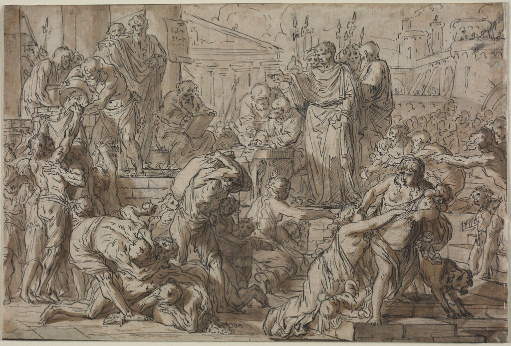 Detail of Roman Subject, 1700s by Philibert Benoît Delarue (attributed to)