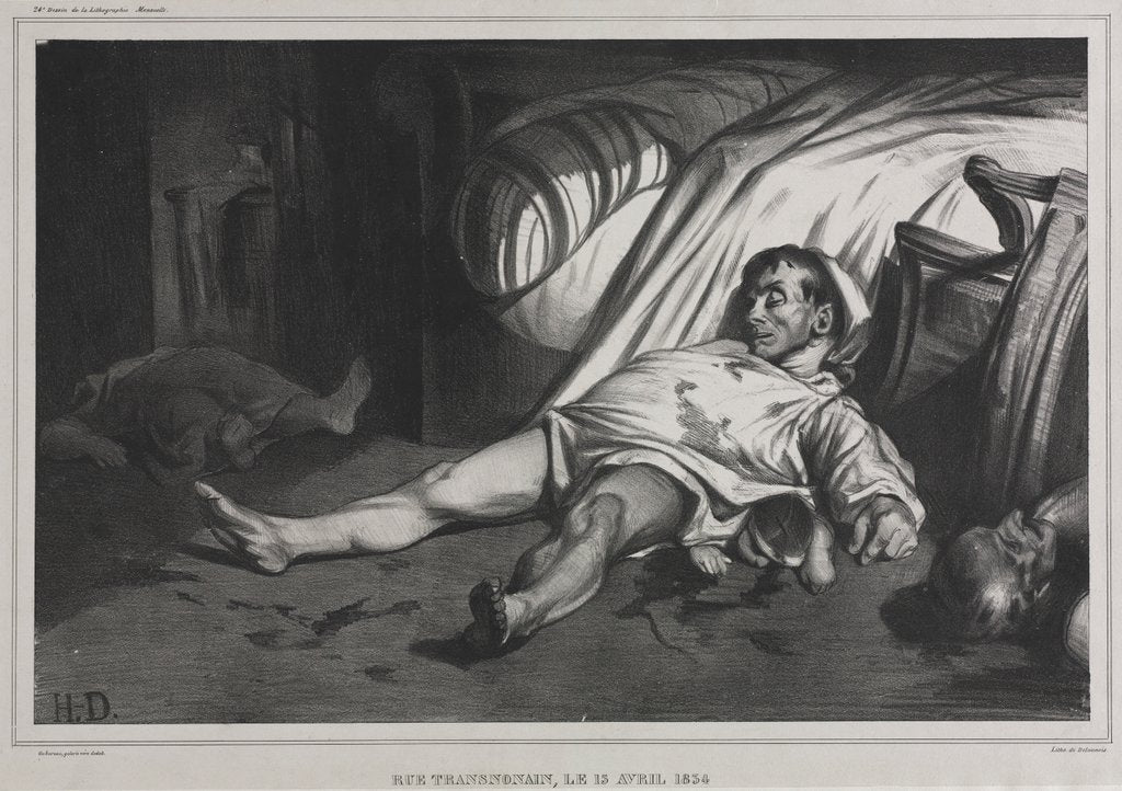 Detail of Rue Transnonain, le 15 April, 1834, 1834 by Honoré Daumier