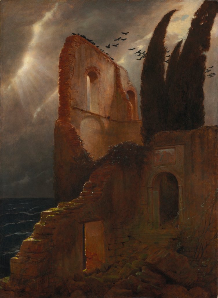Detail of Ruin by the Sea, 1881 by Arnold Böcklin