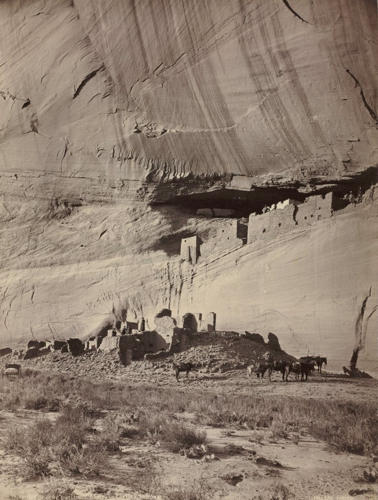 Detail of Ruins of Cliff Dwellings, Cañon de Chelly, Arizona, c. 1879-1881 by John K. Hillers