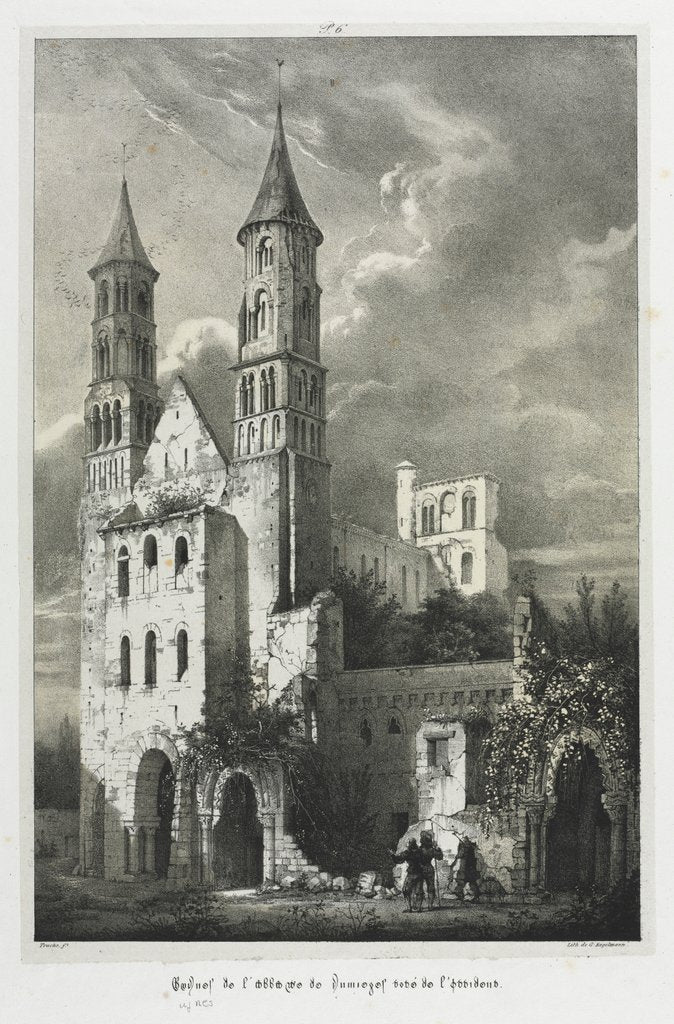Detail of Ruins of the Abbey of Jumièges by Jean Truchot