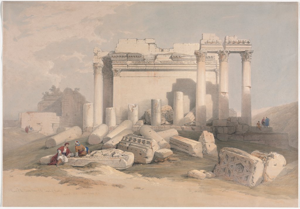 Detail of Ruins of the Eastern Portico of the Temple of Baalbec, 1839 by David Roberts