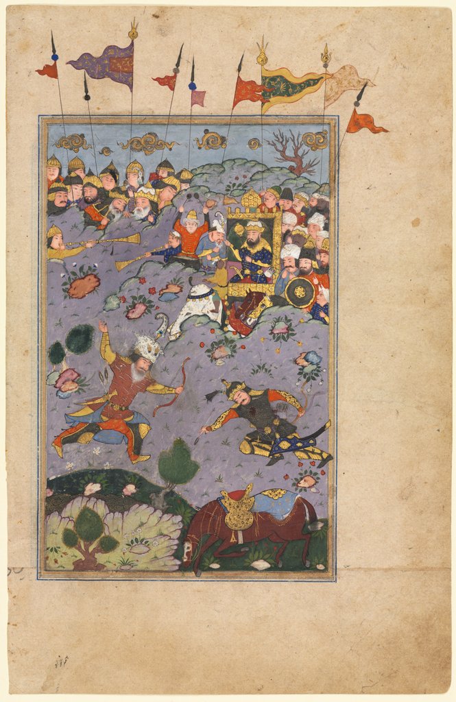 Detail of Rustam meets the challenge of Ashkabus, from a Shah-nama of Firdausi…c1590-1600 by Unknown