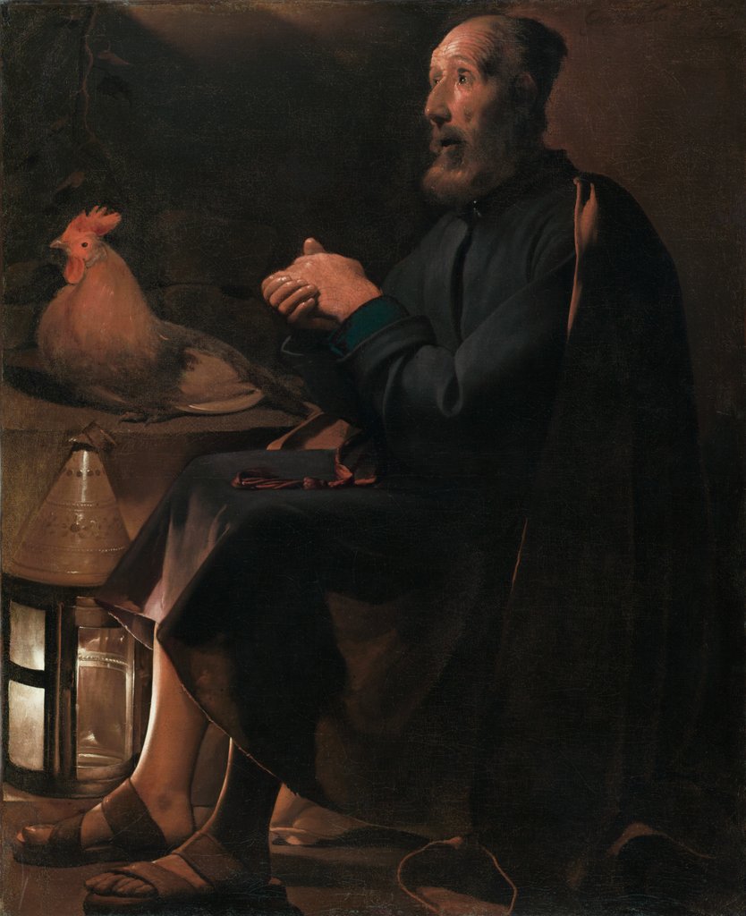 Detail of Saint Peter Repentant, 1645 by Georges de La Tour