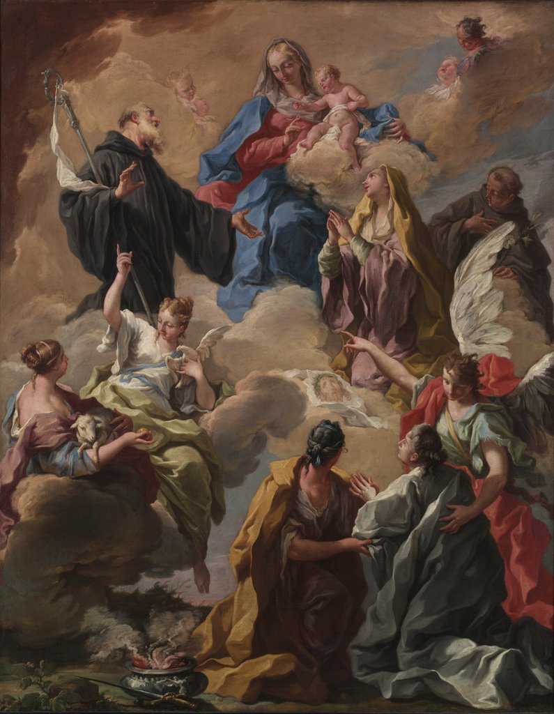 Detail of Saints Presenting a Devout Woman to the Virgin and Child, 1720s by Giovanni Battista Pittoni