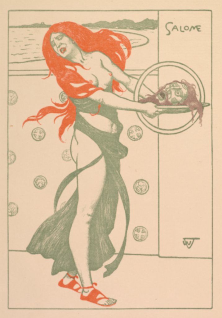 Detail of Salomé by Wilhelm Volz; Original lithographie Pan II 3