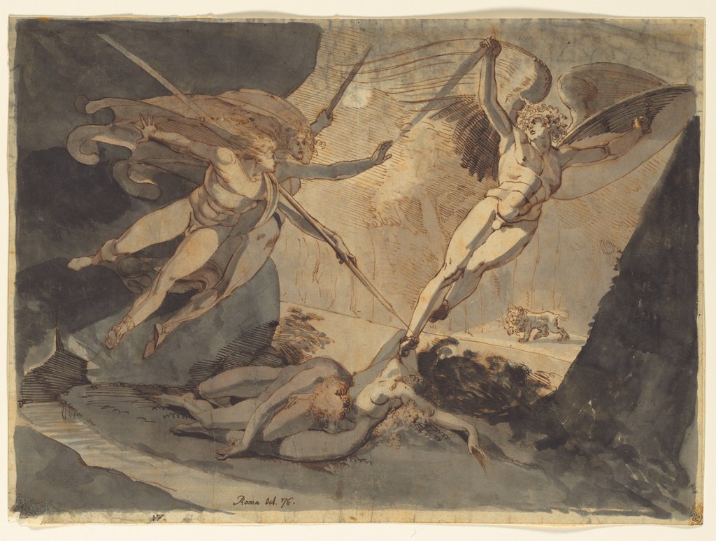 Detail of Satan Starts from the Touch of Ithuriel's Spear, 1776 by Henry Fuseli