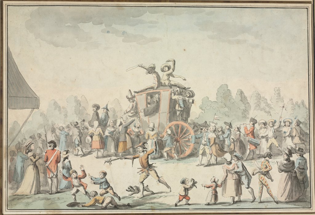 Detail of Scène de Carnaval by Philibert Louis Debucourt