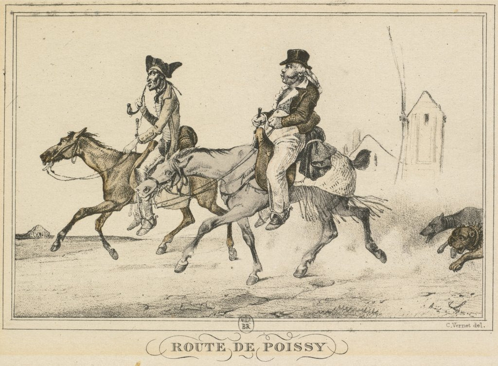 Detail of Scenes of Daily Life, Roads and Paths: Road to Poissy…, 1816 by Carle Vernet