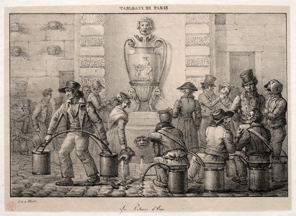 Detail of Scenes of Paris: The Water Carriers by Jean Henri Marlet