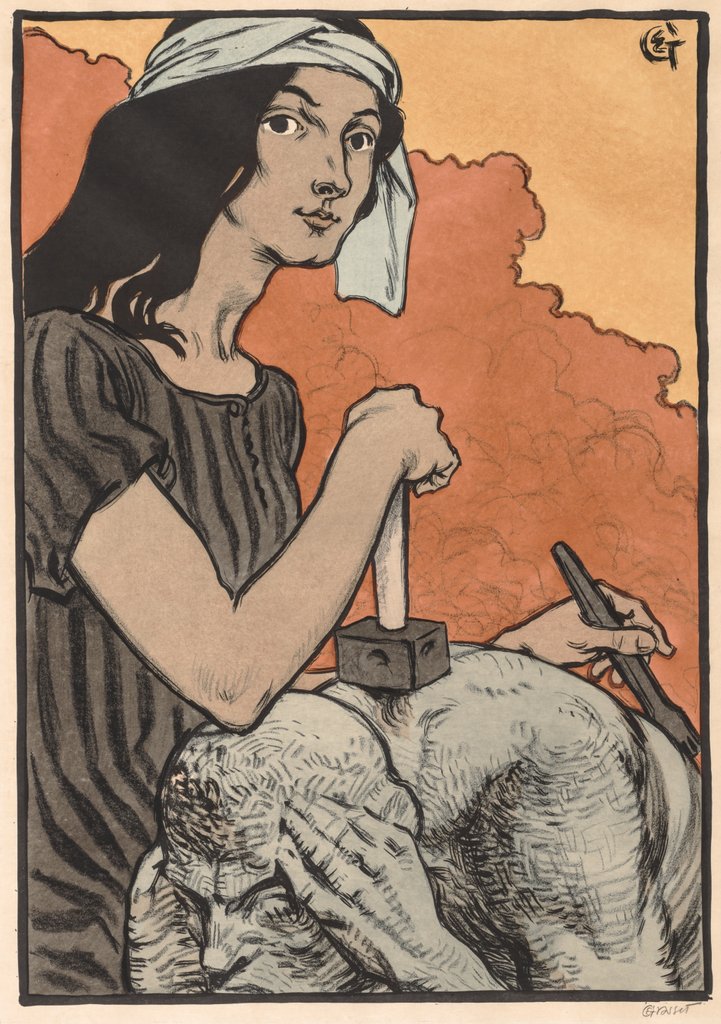 Detail of Sculptress, 1897 by Eugène Grasset