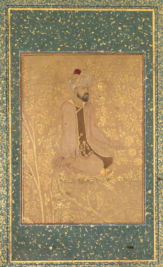Detail of Seated Scholar, Border Fragment from the Teheran/Berlin album, c. 1605-1610 by Unknown