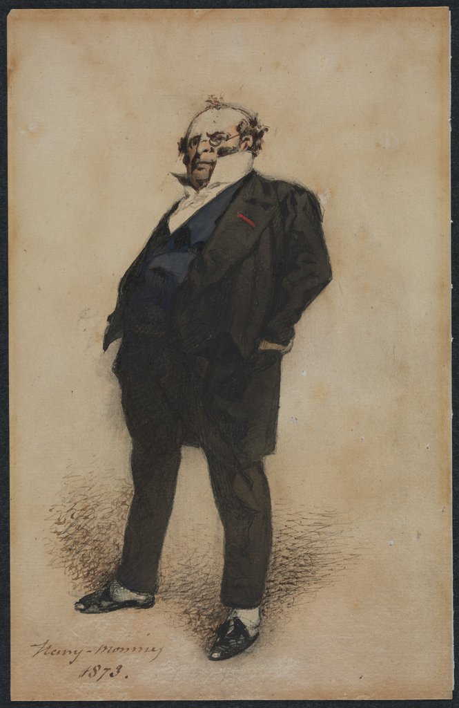 Detail of Self-Portrait in the Role of M. Prudhomme, 1873 by Henry Bonaventure Monnier