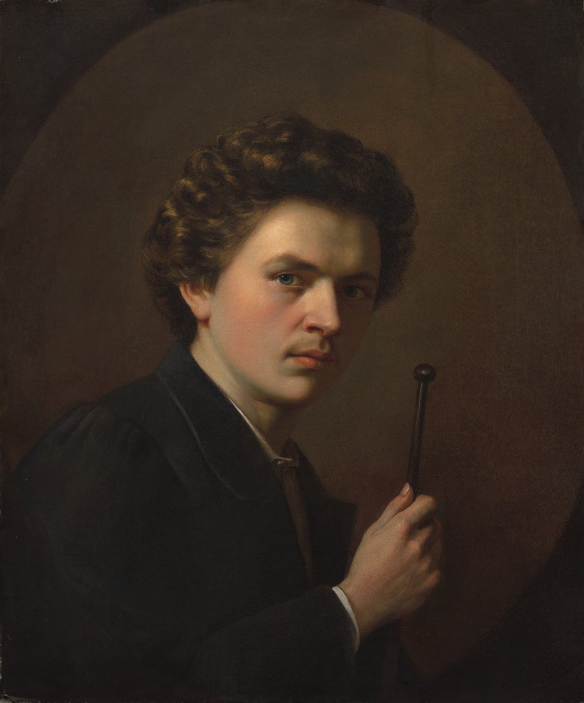 Detail of Self-Portrait with a Maulstick, c. 1863 by Henri Regnault