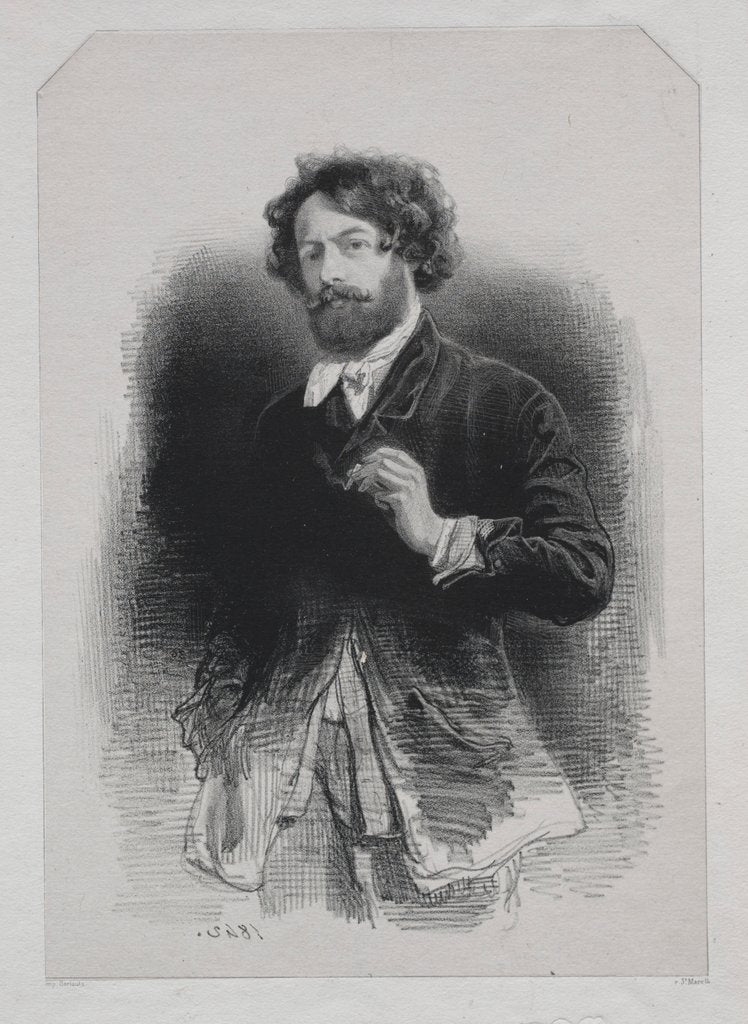 Detail of Self-Portrait, 1842 by Paul Gavarni