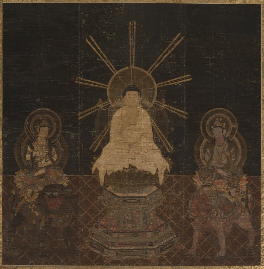 Detail of Shaka attended by Fugen and Monju, 1185-1333 by Unknown
