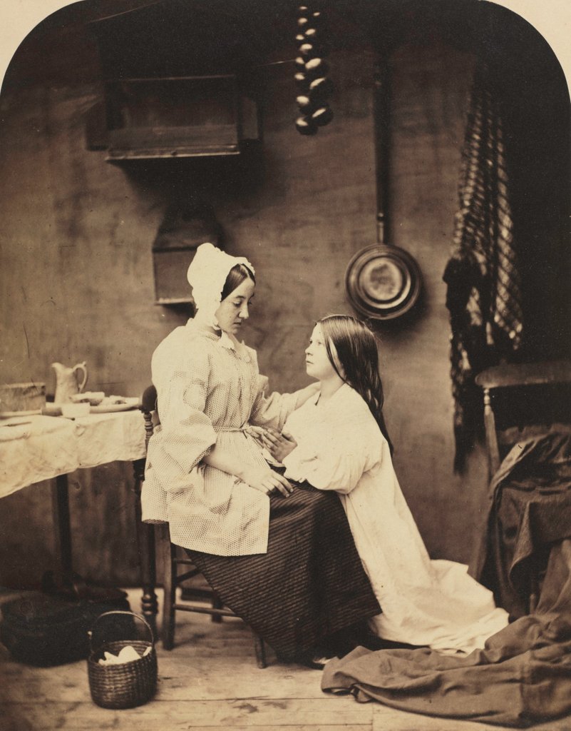 Detail of She Runs Home and Tells Her Mother All about It, 1858 by Henry Peach Robinson