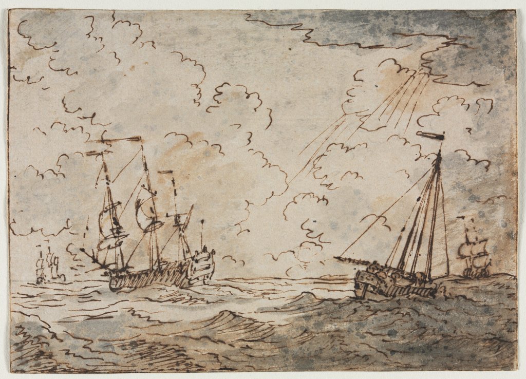 Detail of Ships at Sea, 17th century by Ludolf Backhuysen